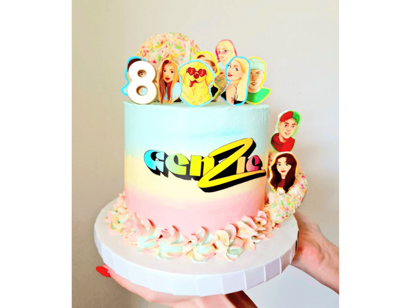 Tort ombre z wydrukiem